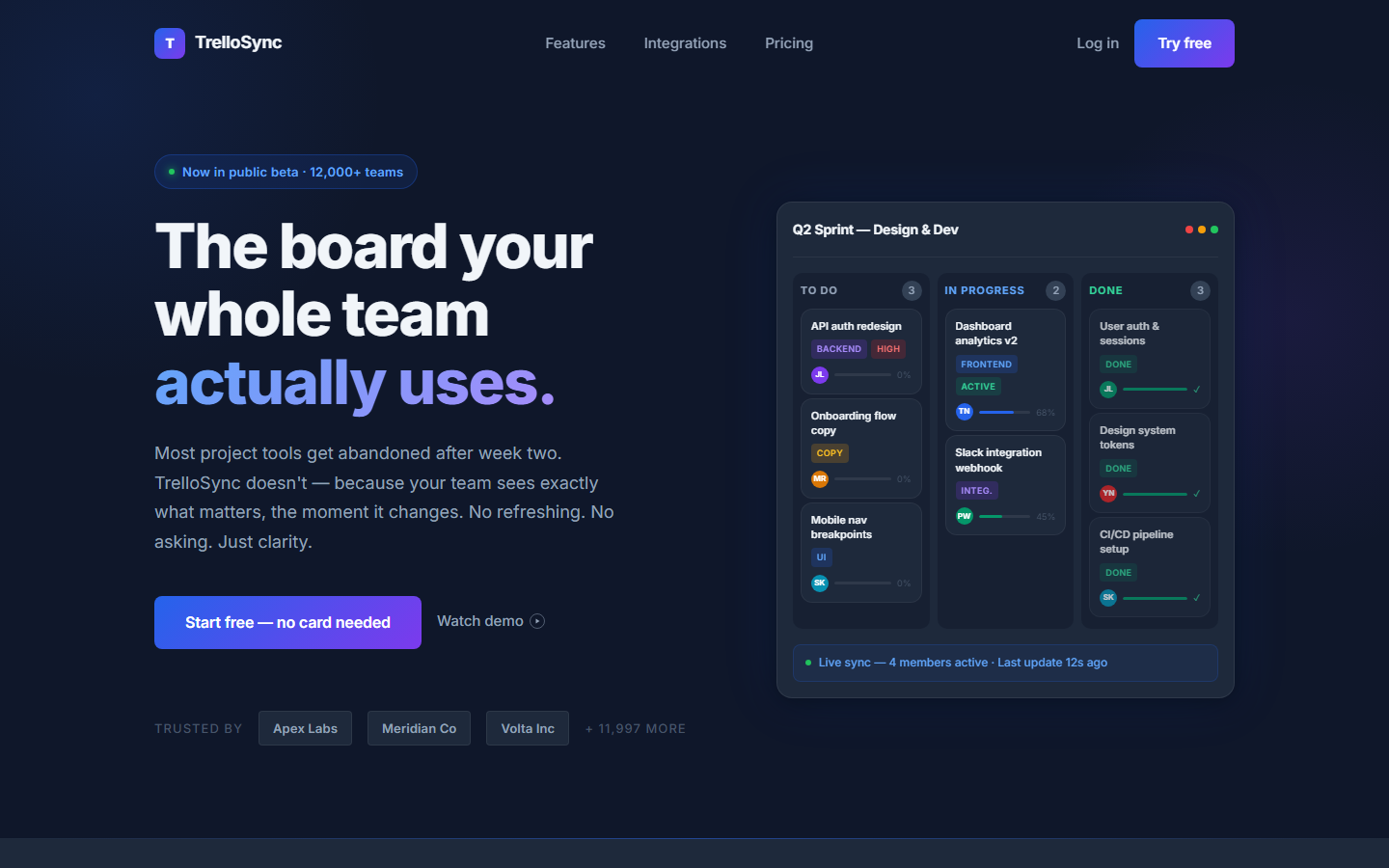 TrelloSync screenshot